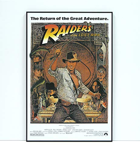 BaikalGallery Cartel Enmarcado EN Busca del Arca PERDIDA (F1032)- Moldura de Aluminio Mate Color Negro - Montaje en Panel Adhesivo (Foam)- Laminado en Mate (Sin Cristal) (30x45cm)