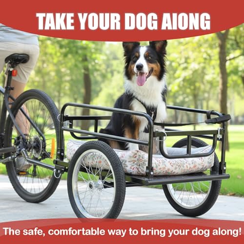 image for Aecskul Bike Cargo Trailer with Spring Suspension, Bicycle Wagon Cart,