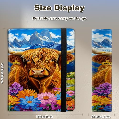 Image of Photo Album 4x6 120 Photos with Strong Elastic Band, Highland Cow Bloom