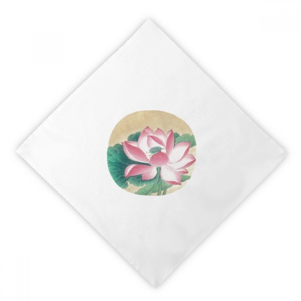 Servilletas de tela blancas de loto con elegante pintura china DIYthinker, pack de 2