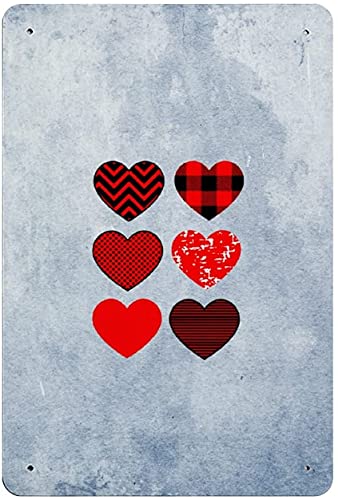 Placa de hierro para colgar en la hoja vertical, corazón, día de San Valentín, decoración del hogar, cartel de arte de pared, carteles de bienvenida de Pascua, el mejor regalo de 11.8 x 11.8 pulgadas Cover