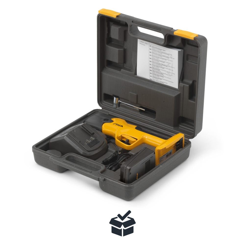 STIGA SC 100e Kit Sécateur À Batterie, 20 V, 1 Batt. 2 Ah + Chargeur, 500 W – Lame SK85 30 mm, 3 Réglages – Taille Buissons et Haies