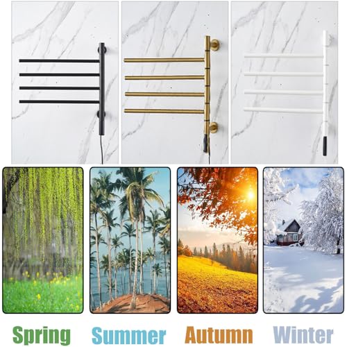 Toallero calefactable de pared blanco con control de temperatura para baño 3