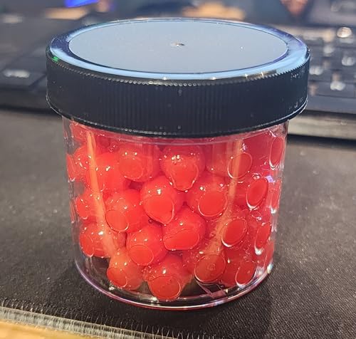 80 10mm Garlic Scented Single Rubber Eggs with Jar - Red