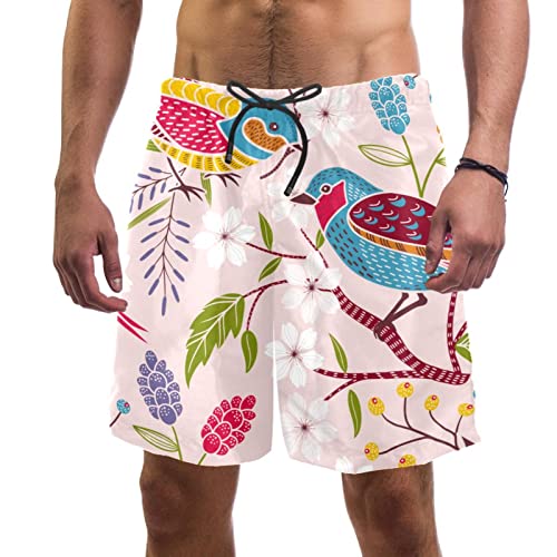 Maillots de Bain pour Hommes JDEZ Short de Bain Motif Fleurs Tropicales