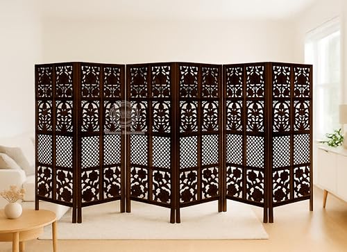 Image of Wooden Partition for Living Rooms Wall Dividers,Screen Separator Wall Divider for Hall Wall Panels for Living Room /Kitchen /Bedroom /Office /Restaurant (5-feet 6 Panel)