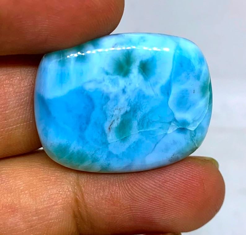 Larimar cabochon rectangulaire pierre naturelle pour fabrication bague