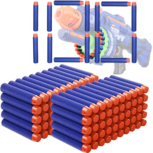XFLYP 100 Piezas Foam Bullet Darts, 7.2cm Balas Dardos para Nerf para Nerf N-Strike Elite Serie Pistolas Blasters de Juguete, Munición de Espuma de Juguete Armas y Proyectiles Accesorios