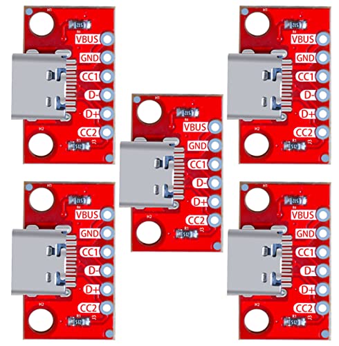 Placa breakout USB Tipo-C conector hembra PCB (5 piezas) miniatura 1