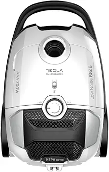 TESLA Aspirador BG400W con Bolsa, 700W, Depósito 3L, Filtro HEPA Lavable, Radio de Trabajo de 10m, Blanco