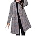 Produktbild FRAUIT Wollmantel Damen Gitter Wolle Parka Wintermantel Frauen Stricken Trenchcoat Kleidung Lange Mantel Schlanke Mode Elegant Freizeit Streetwear Kleidung Bluse Tops Outwear (XXXL, Q-Grau)