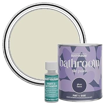 Rust-Oleum Beige Water-Resistant Bathroom Tile Paint in Gloss Finish - Relaxed Oats 750ml