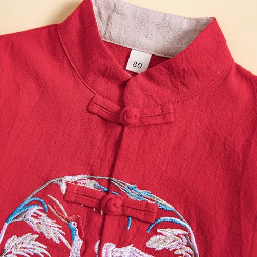 Boy Tang Suit Retro Long Sleeve Shirt Chinese New Year outfit Chinese Traditional Clothes for Kids Jackets Coat4