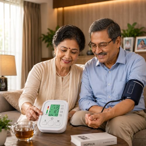 Image of Aika AK-555 Digital BP Monitor Upper Arm Instrument Machine for Blood Pressure Measurement Home Use. Fully Automatic, Digital Display with Talking Intellisense Technology Cuff Kit For Home Best Most Accurate Measurement (White, 3 Month Warranty)