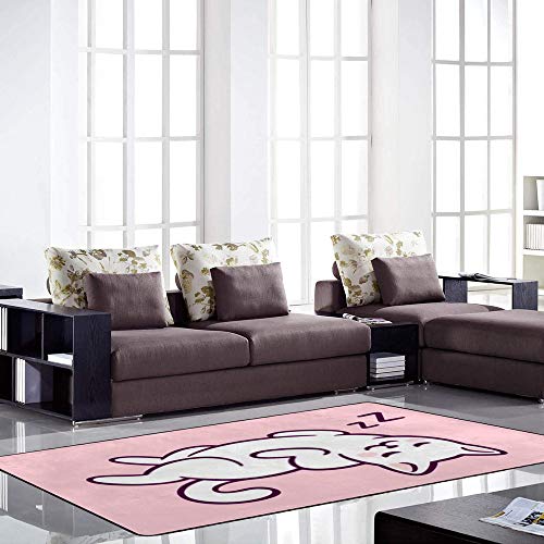 Tapis chat mignon en microfibre doux pour protéger le sol stratifié du salon - 4
