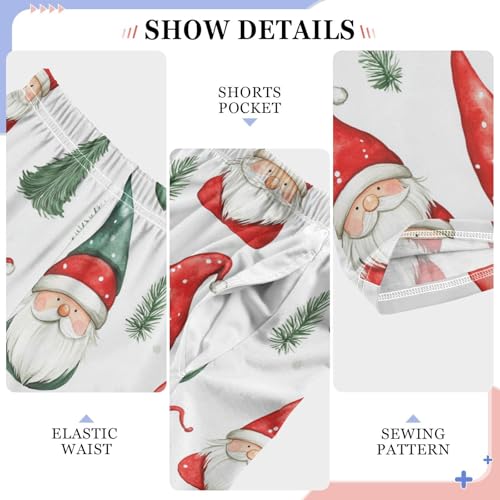 Boys' Pants Watercolor Christmas Red Green Gnome Long Bottoms Jogger Pants Elastic Waist Trousers with Pockets S-XL4