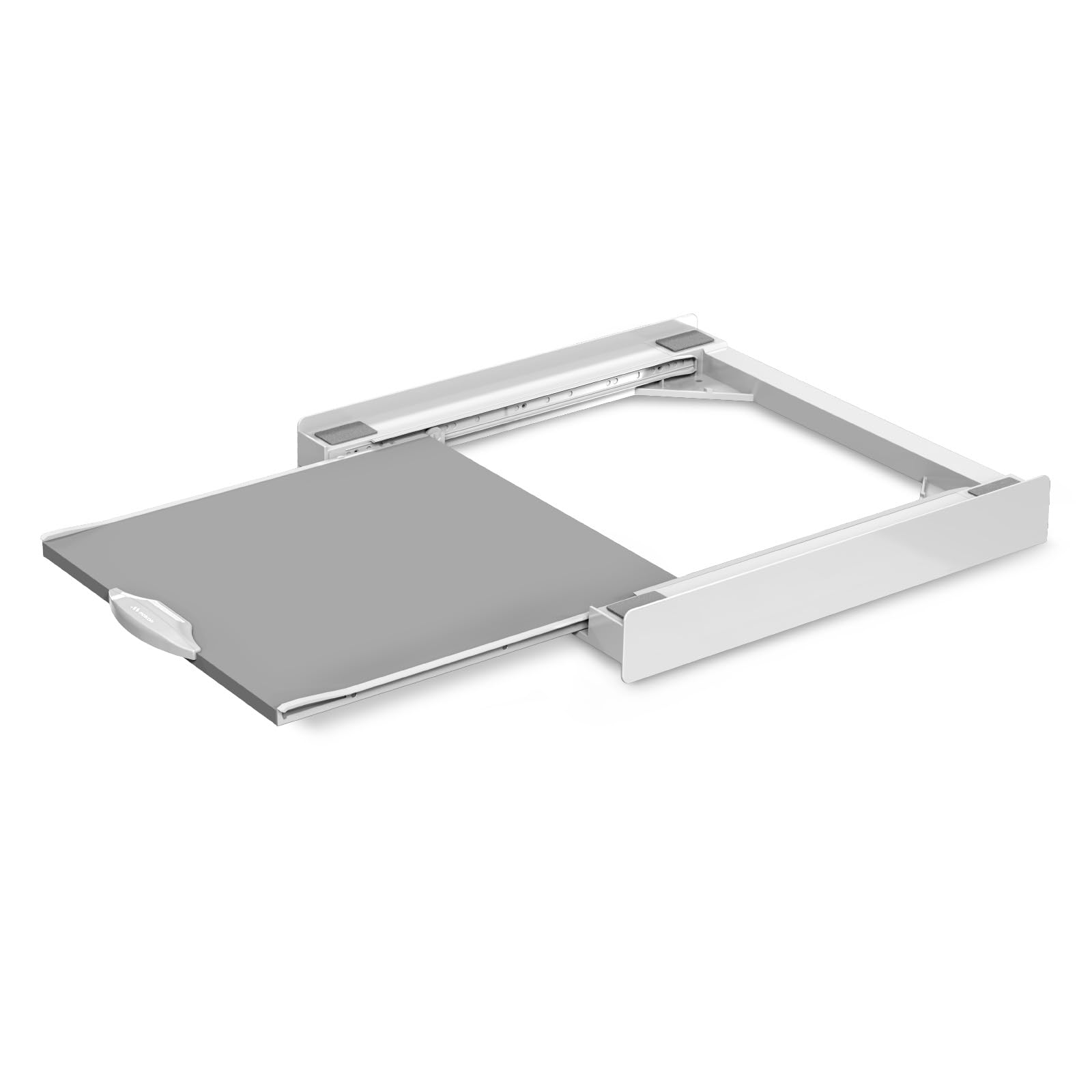 Meliconi Torre DUO, Universal stacking kit for washing machine and drawer, 2 in 1 with shelf and drawer, 250 kg (WHITE with pull-out WOODEN SHELF)