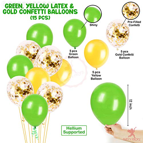 Image of Party Propz Jungle Theme Decoration - 22Pcs | Happy Birthday Banner Paper | Animal Jungle Theme Balloons & Safari Decoration Multicolor
