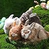 4 pack mini bunny realistic cute plush rabbits fur lifelike animal simulation stuffed toy model easter gift boy girl kids party decor for easter birthday home  urban country home decor