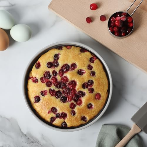Martha Stewart Gallen 8-Inch Round Nonstick Carbon Steel Cake and Bake Pan – Cool Grey, Durable Bakeware for Even Baking and Easy Release - image 7