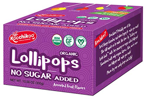 Koochikoo organic lollipop variety box, assorted fruit …