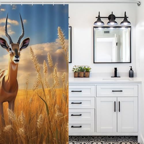 Rideau de douche en tissu polyester premium Antilope 55x72In - 5