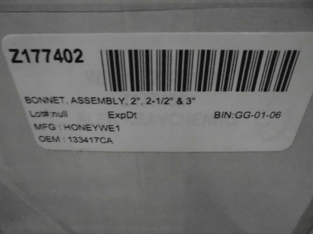 Honeywell, Inc. 133417CA Bonnet Assembly for 3