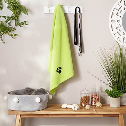 Image of Bone Dry Pet Grooming Microfiber Towel, Embroidered Collection, X-Large,41x23.5, Lettuce Green (Pack of 2)