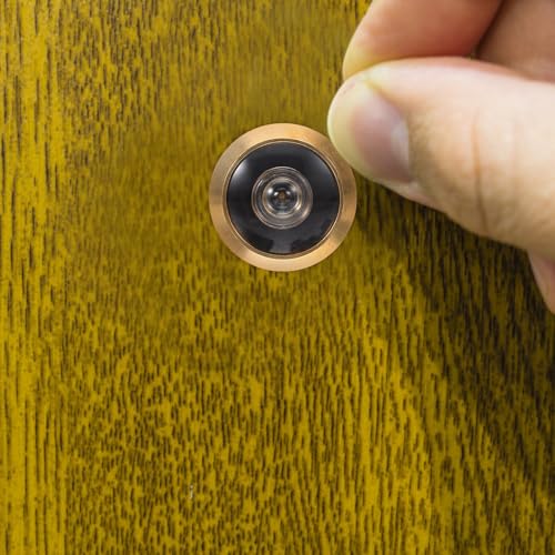 Mirilla ajustable de cobre Veemoon con lente gran angular y cubierta antipry para puertas frontales, adecuada para hoteles y apartamentos, mejora de seguridad miniatura 6