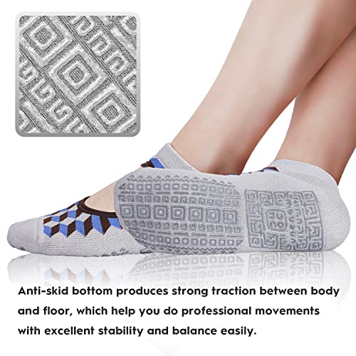 Image of unenow Non Slip Grip Yoga Socks for Women with Cushion for Pilates, Barre, Home