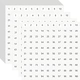 5000 Round Number Stickers, 50 Sheets Consecutive Vinyl Numbers Labels 1-100 Self-Adhesive Removable Dot Number Sticker for Indoor, Outdoor, Office, Classroom, Storage Organizing, Boxes (0.4”, White)
