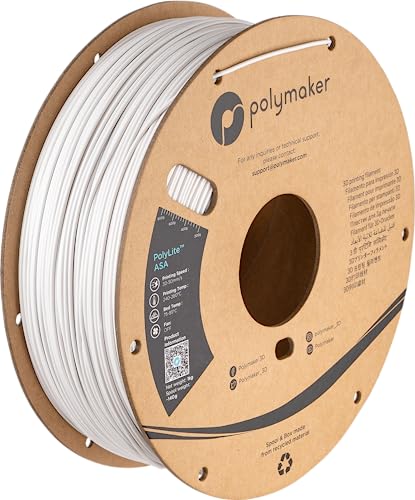 Image of Polymaker ASA Filament 1.75mm White, 1kg ASA 3D Printing Filament, Heat & Weather Resistant - ASA 3D Printer Filament Perfect for Printing Outdoor Functional Parts
