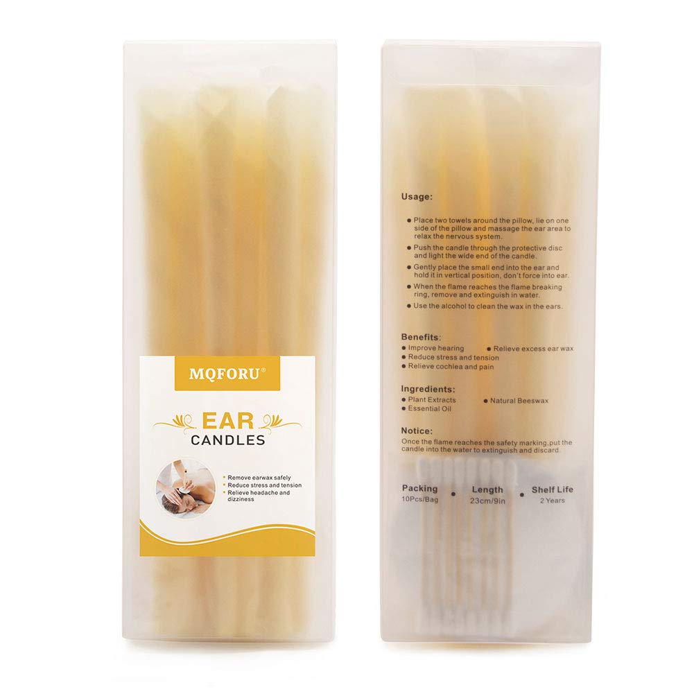 MQFORU Ear Wax Removal Candle Natural Beeswax Ear Candles 10 Ear Wax
