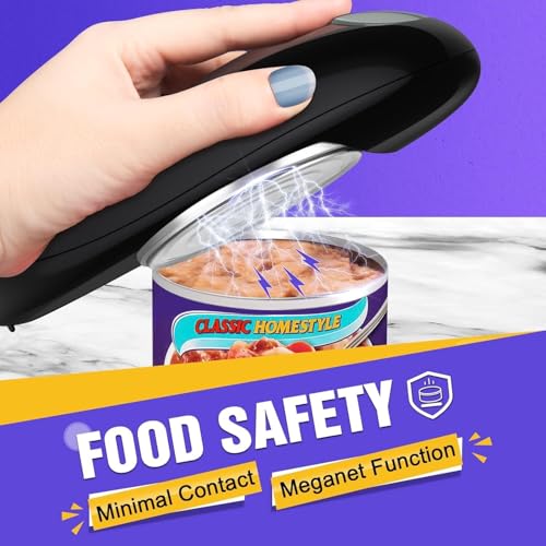 Electric Can Opener, Electric Tin Opener Hand Free, Can Openers 360° One Button Automatically Open Any Size Cans, Safe, Kitchen Best Choice—Powerful, Safe & Easy For Housewives And Cooks Black - 6