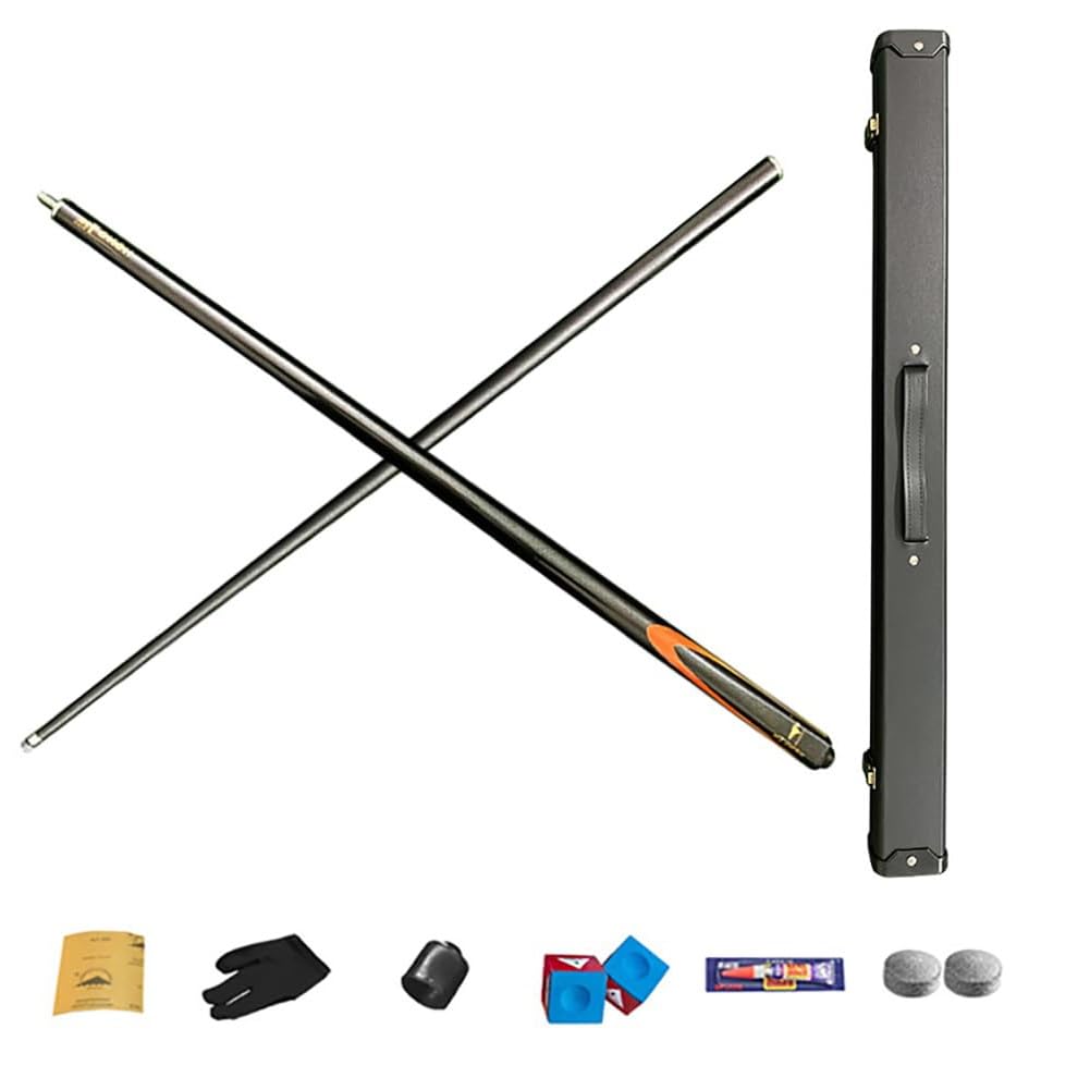 Queue De Billard Carbone 1/2 – 58 Pouces, 9.5/13 Mm, étui, Craie, Gant – Pro, Couleur Au Choix