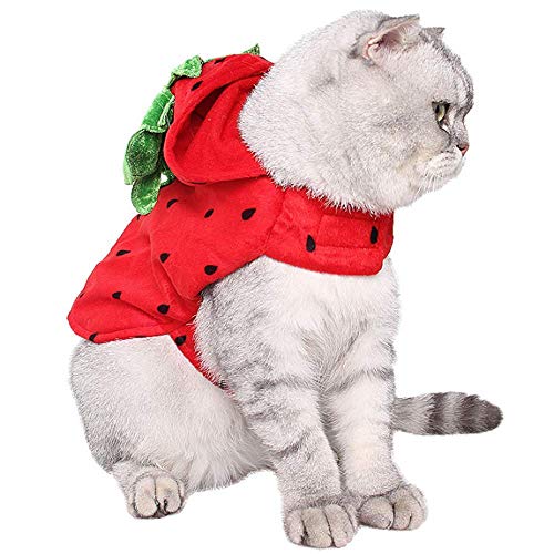 Disfraz para perro rojo con forma de fresa ANIAC miniatura 4