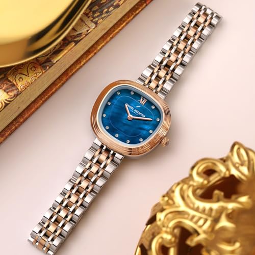 Image of Daniel Hechter Paris Collection Analog Watch for Women with Cushion Dial, Crystal Hour Markers, Roman Numeral at 12 o'Clock and Stainless Steel Strap - DHW2030