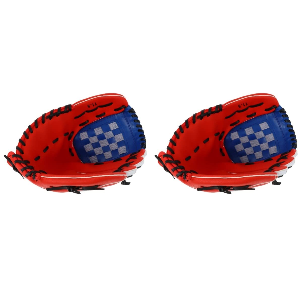 BESPORTBLE 2pcs Red Softball Infielder Pu Infield Leather Glove and Kids Thicken for Hand Baseball Batting Sports Adult Infielder' s Thickened Gear Catcher Youth Training.xx.cm