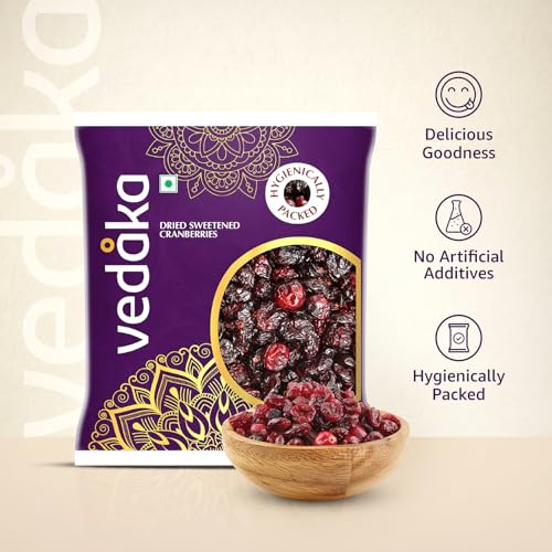 Image of Vedaka Premium Whole Dried Cranberries, 100g