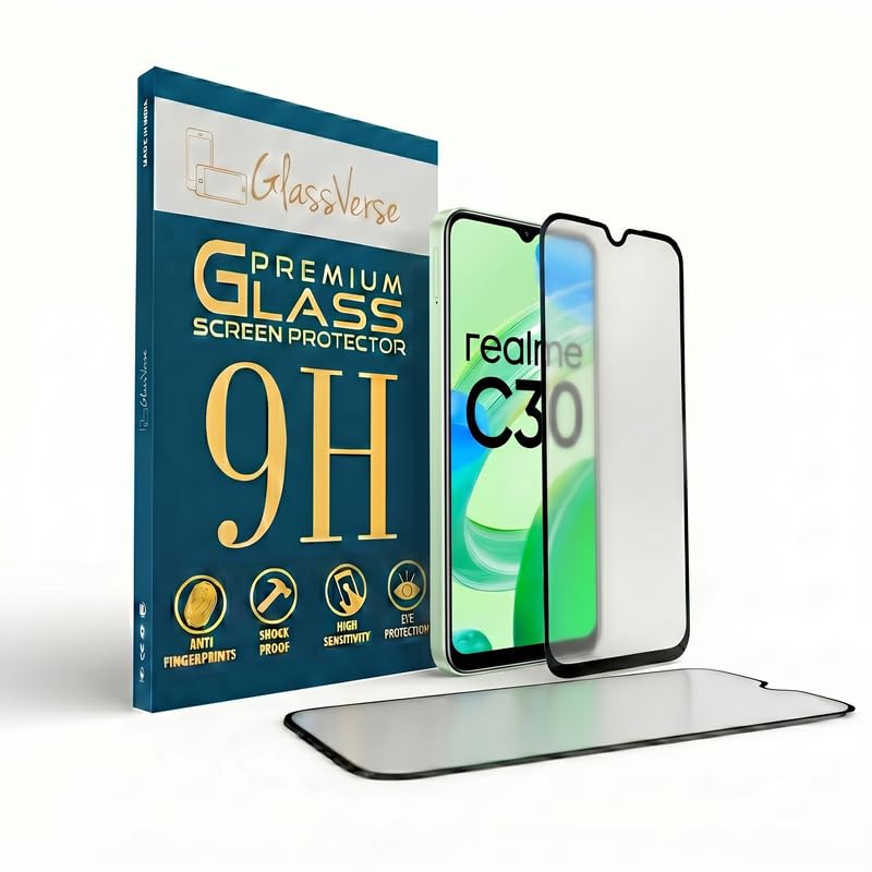 Image of GlassVerse Matte Tempered Glass for Realme C3 | Anti Glare, Smooth Touch Screen Protector, 9H Hardness, Edge to Edge, Case Friendly, Hassle-less Installation Kit Included. (Pack of 2)
