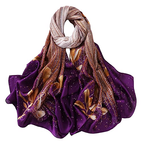 YMXHHB Fashion Scarves Scarf Silk Feeling Scarves Long Lightweight Sunscreen Shawls for Women, Y56, One size