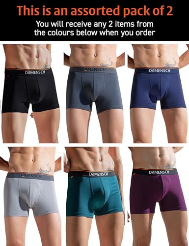 Image of DAMENSCH Men Deo-Cotton Trunk Pack, Anti-Bacterial Moisture Wicking Trunk (Pack of Assorted Colours I Color May Vary)
