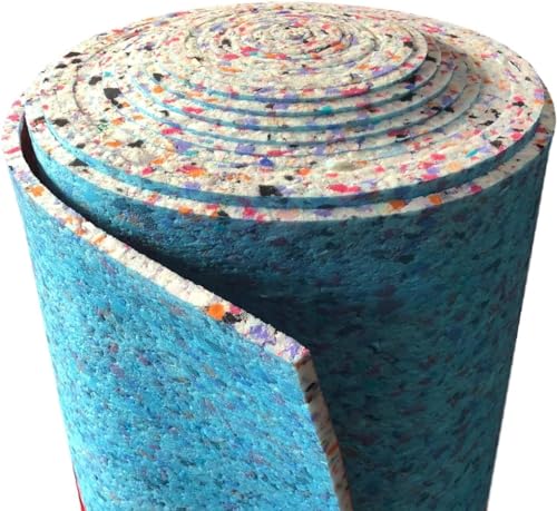 Carpet Underlay Soft 10mm Thick 15m Roll | Cushioned PU Foam | Noise Reducing Thermal Insulation Carpet Underlay