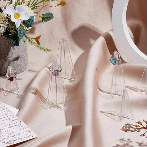 Image of Acrylic Ring Holder Clear Display Stands Jewelry Organizer Holder Wedding Ring Holder Ring Display Organizer for Ring Jewelry Display Christmas Birthday (Set of 10)