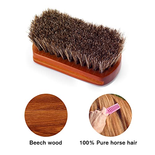 Brosse en crin de cheval de qualité supérieure Stone and Clark en bois noble - 7