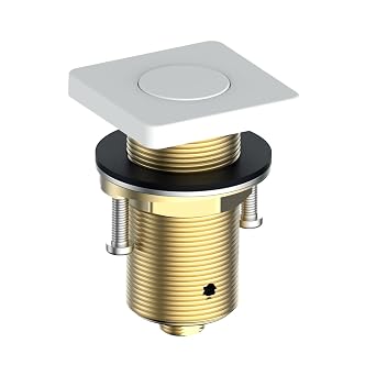 All Brass Black and White Air Switch Button for Sink Top Counter Top Garbage Disposal PartWhite, Square