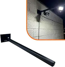 Suporte Articulado Dobrável para Refletores e Câmeras de Segurança, Montagem em Parede, Preto, Ajustável com Braço Móvel
