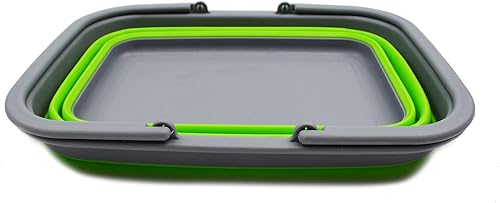 Miniatura 107 de SAMMART SAMMART - Bañera plegable con asa de 9.2L (2.37 galones) - Cesta de picnic portátil al aire libre/cráter - Bolsa de compras plegable - Azul