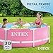 Intex 28290EH 8 Feet by 30 Inches Easy to Assemble Large Round Metal Frame Above Ground Swimming Pool with Dual Suction Outlet Fittings, Pink