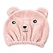Produktbild Rosennie Qualitäts Microfiber Hair Turban schnell trockenes Haar Hut gewickelt Handtuch Badekappe Trockenhauben Wasser schnell trocknende Duschhaube Badezimmer Handtuch Kopftuch saugfähigen (Pink)
